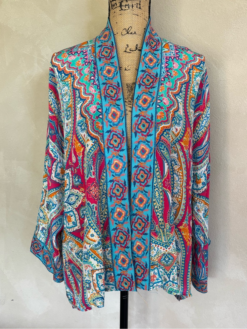 Tolani made in India vibrant multicolored overlay top with embroidery